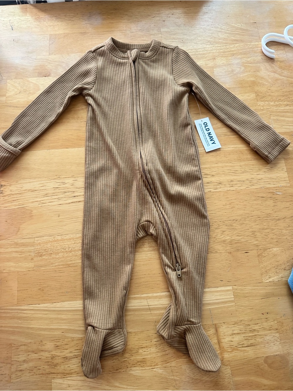 Old Navy Ribbed Footed One-Piece Pajamas - Camel Brown